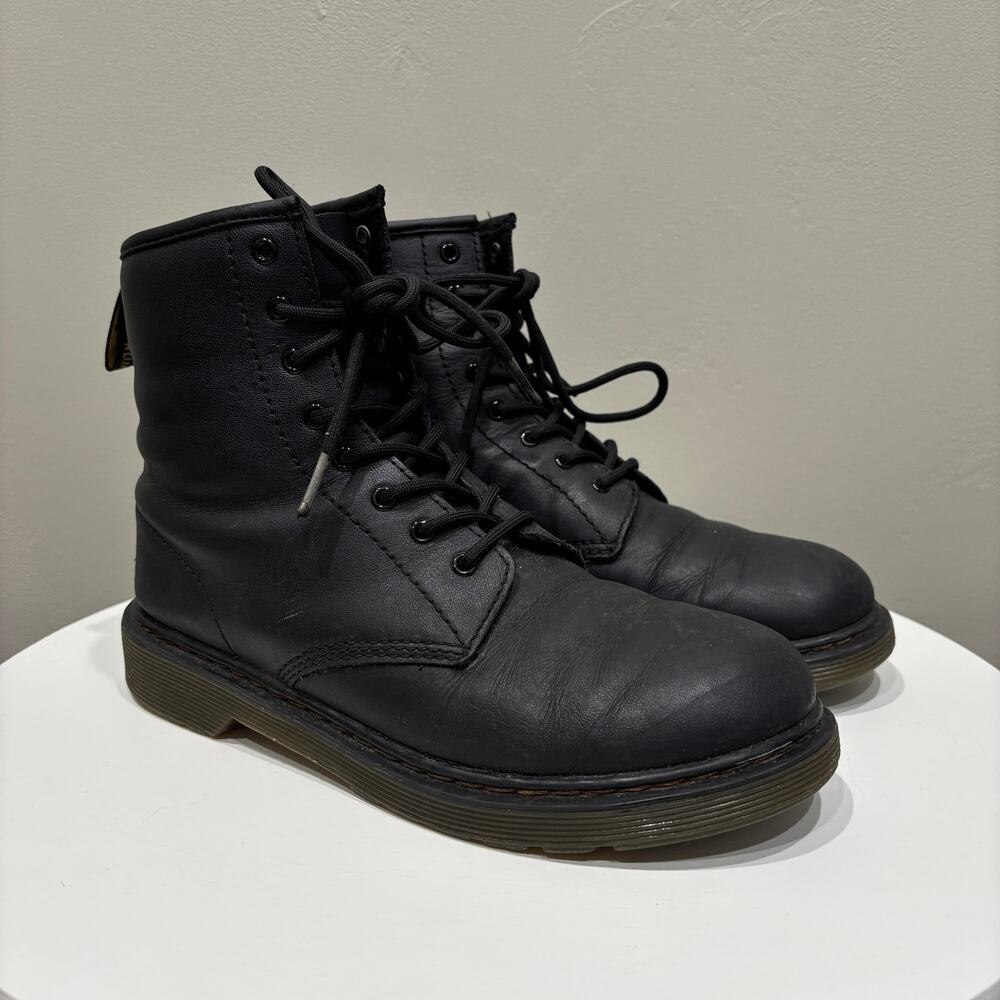 Dr. Martens 1460 Y Youth Softy T Leather Lace Up Boots in Black - Size: 5 M/6 L